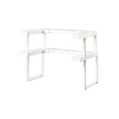 Double Layer Storage Rack White 41.5x26.5x8.5centimeter