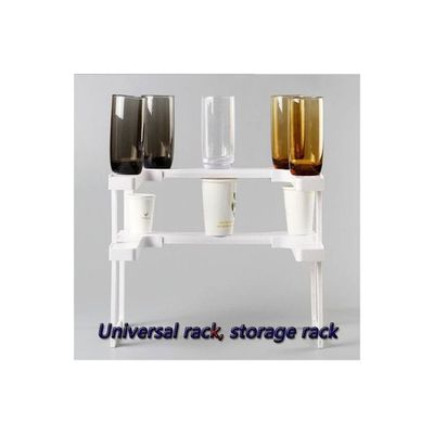 Double Layer Storage Rack White 41.5x26.5x8.5centimeter