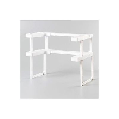 Double Layer Storage Rack White 41.5x26.5x8.5centimeter