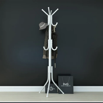 12 Hook Coat Rack Stand White