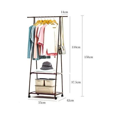 Multi-Function Triangle Coat Rack With Wheels Black
