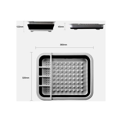 Collapsible Drainer Storage White/Black 36x32x12.2centimeter