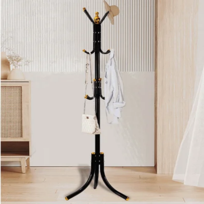 Free-Standing Metal Coat Rack Black 72x20x8.5cm