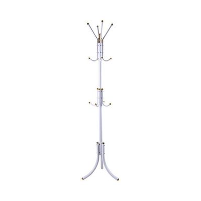 Free-Standing Metal Coat Rack White/Gold 72x20x8.5cm