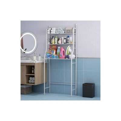 3-Shelf Washing Machine Space Saver Rack White 155x65x25cm