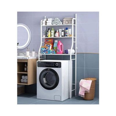 3-Shelf Washing Machine Space Saver Rack White 155x65x25cm