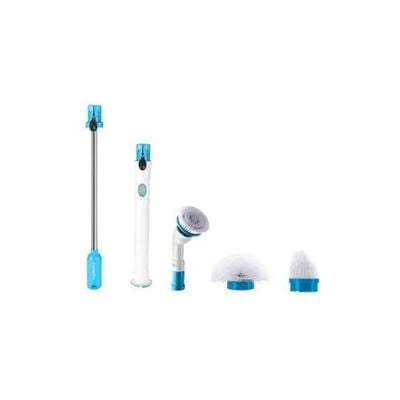 5-Piece Electric Powered Spin Scrubber Set White/Blue