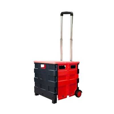 Two Wheeled Folding Shopping Bag Cart Red/Black 14 x 44 x 3.56centimeter