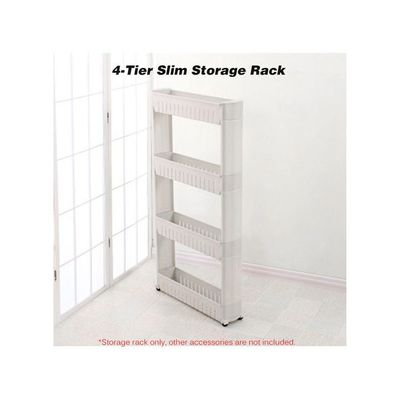 4-Tier Slim Storage Rack White