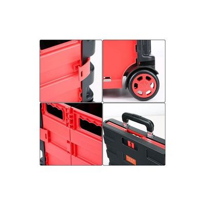 Shopping Trolley Storage Boot Cart Box Black/Red