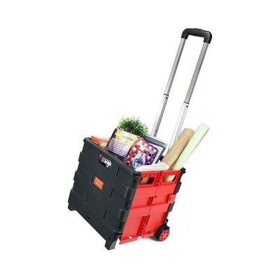 Shopping Trolley Storage Boot Cart Box Black/Red