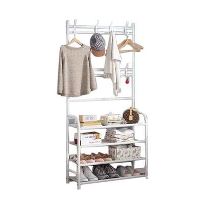 Multi-Layer Shoe Rack White 80x25.5x152.5cm