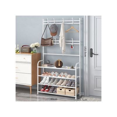 Multi-Layer Shoe Rack White 80x25.5x152.5cm