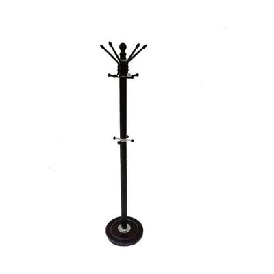 Standing Coat Rack Hanger Dark Brown 165x15cm