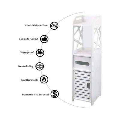 Corner Floor Cabinet With Doors And Shelves white