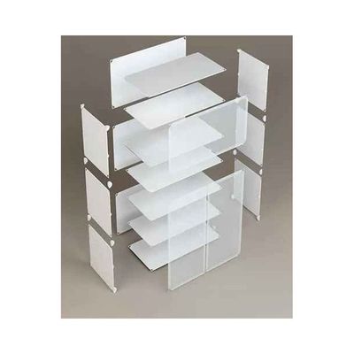 Multi-step Adjustable Plastic Shoe Organizer White 61 x 31 x 93cm