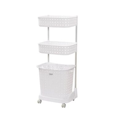 Floor Removable Laundry Storage Rack White 45x26x80cm