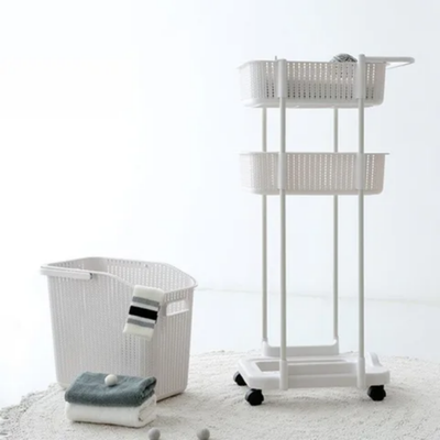 Floor Removable Laundry Storage Rack White 45x26x80cm