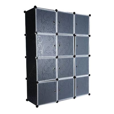 12 Cubes Modular Storage Wardrobe Black