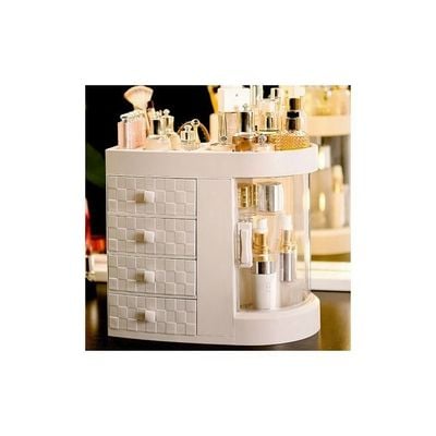 4-Layer Acrylic Multifunctional Storage Rack White 30.5x18.5x29.5centimeter