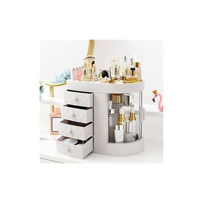 4-Layer Acrylic Multifunctional Storage Rack White 30.5x18.5x29.5centimeter