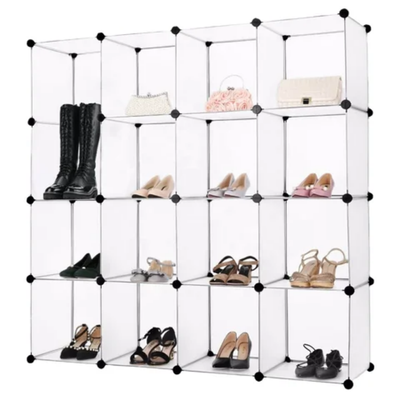 16 Cubes Modular Storage Cabinet Black