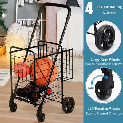 Shopping Trolley Cart Black 98centimeter