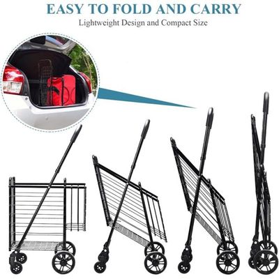 Shopping Trolley Cart Black 98centimeter