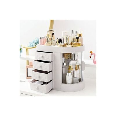 4 Tiers Acrylic Multifunctional Storage Rack White 30.5x18.5x29.5cm