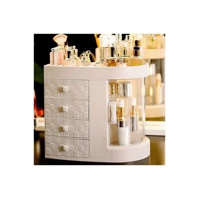 4 Tiers Acrylic Multifunctional Storage Rack White 30.5x18.5x29.5cm