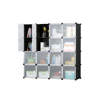 16-Modular Detachable Storage Cabinet Black/White 147x37x147cm