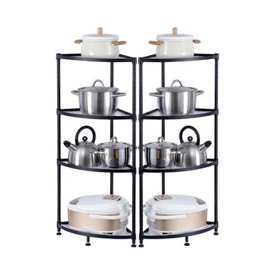 4-Tiers Corner Rack Organizer Shelf Black