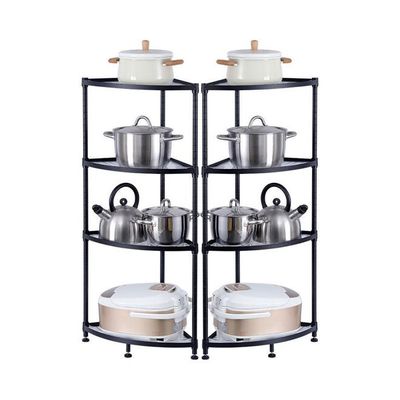 4-Tiers Corner Rack Organizer Shelf Black