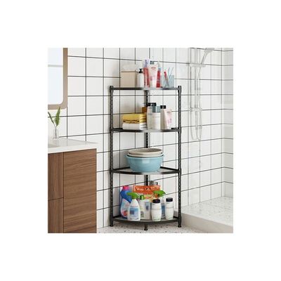 4-Tiers Corner Rack Organizer Shelf Black