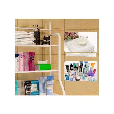 3-Layer Metal Storage Rack White 68x25x152cm