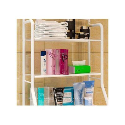 3-Layer Metal Storage Rack White 68x25x152cm