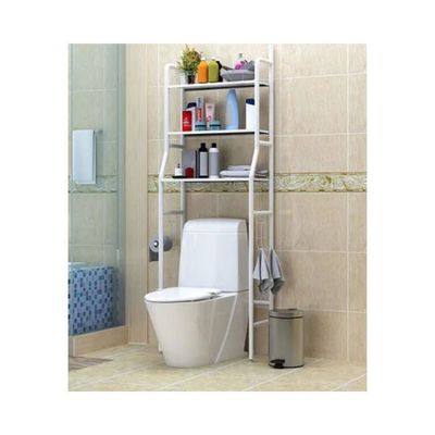 3 Tier Stainless Steel Toilet Cabinet Rack white