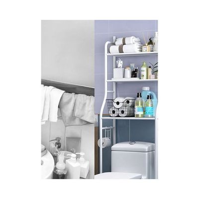 3 Shelf Towel Storage Rack Organizer Over The Toilet Bathroom Space Saver White 50 X 25 X 160cm