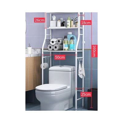 3 Shelf Towel Storage Rack Organizer Over The Toilet Bathroom Space Saver White 50 X 25 X 160cm