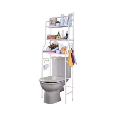 Bathroom Storage Rack White 45x25x153cm