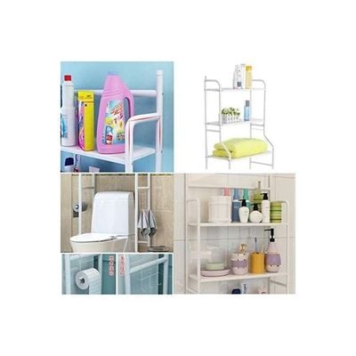 Bathroom Storage Rack White 45x25x153cm