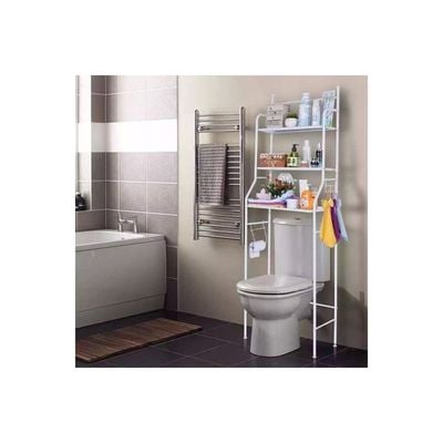 Bathroom Storage Rack White 45x25x153cm