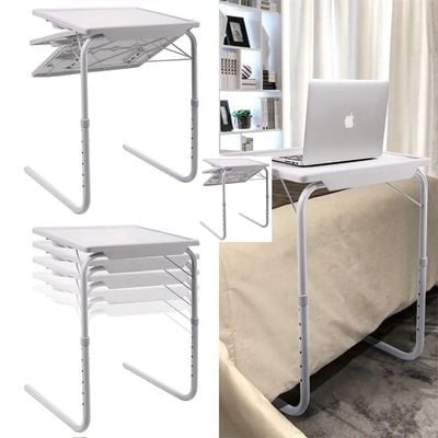 Adjustable Foldable Laptop Desk White 52x40cm