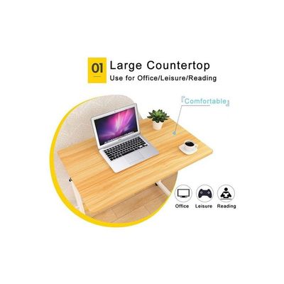 Height Adjustable Laptop Desk White Maple 60x40x90cm