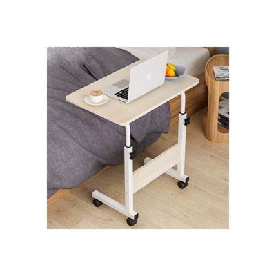 Height Adjustable Laptop Desk White Maple 60x40x90cm