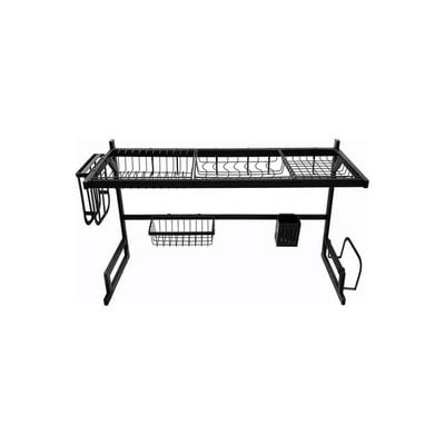 Dish Drying Rack Black/Grey/Silver 86x52x34cm