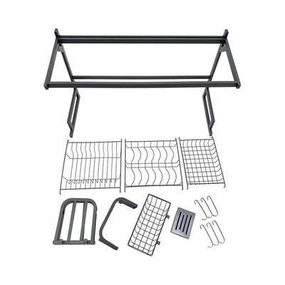 Dish Drying Rack Black/Grey/Silver 86x52x34cm