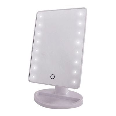 LED Light Makeup Countertop Vanity Mirror White 14 x 8 x 5inch