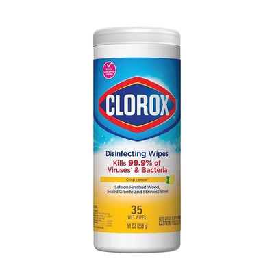 Clorox Multi-Surface Disinfecting Wipes Crisp Lemon Scent, 35 Wet Wipes