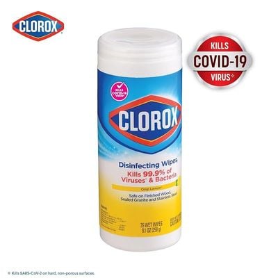 Clorox Multi-Surface Disinfecting Wipes Crisp Lemon Scent, 35 Wet Wipes